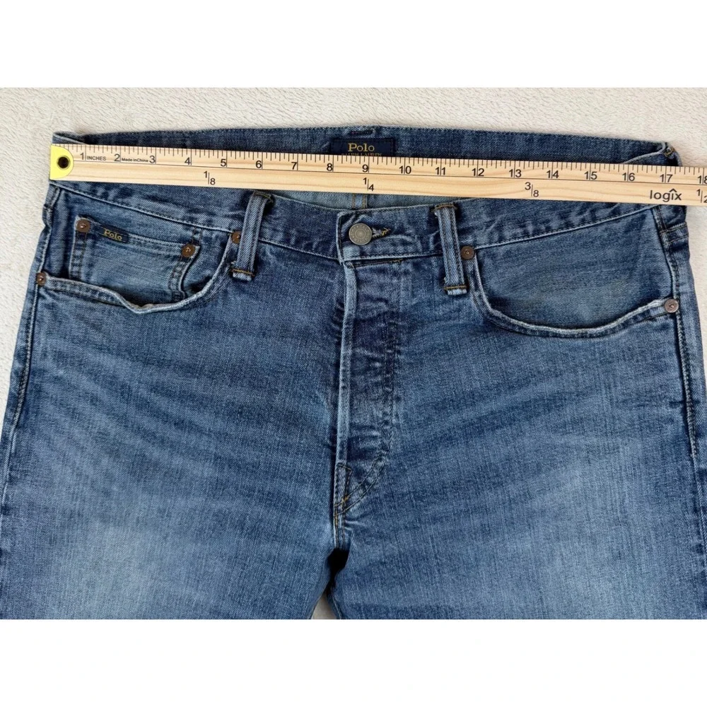 Polo‎ Ralph Lauren Mens Varick Straight Leg Button Fly Blue Jeans 34x30 Denim